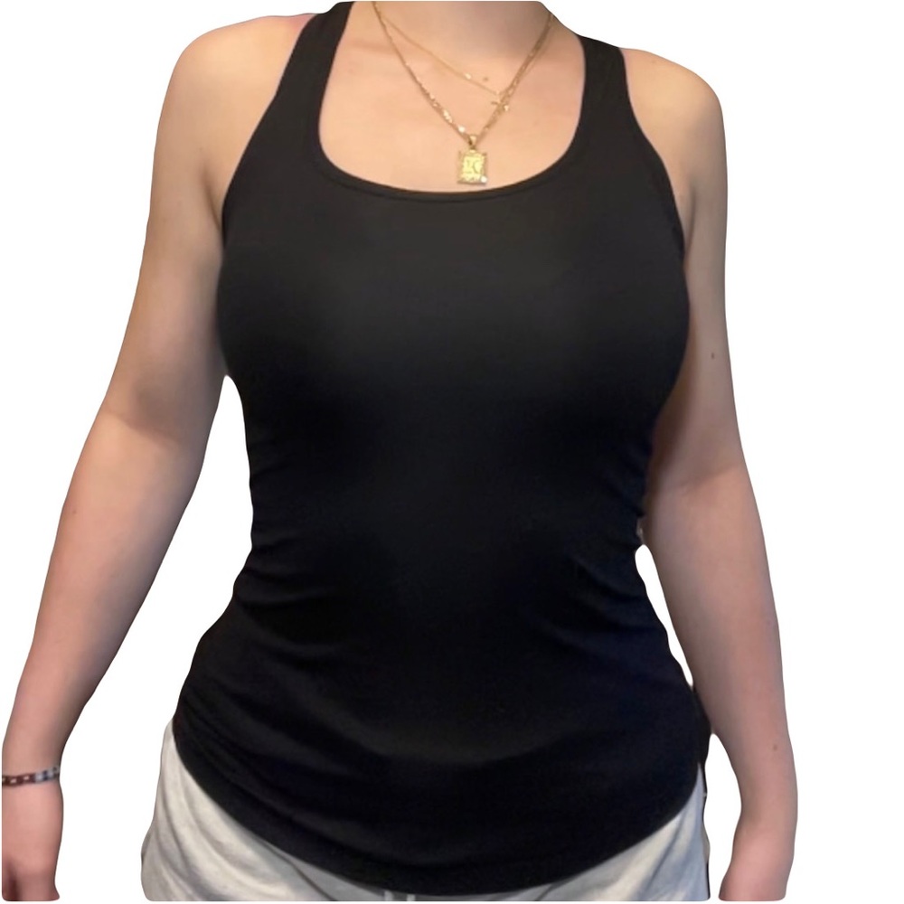 Two-piece black workout tank tops